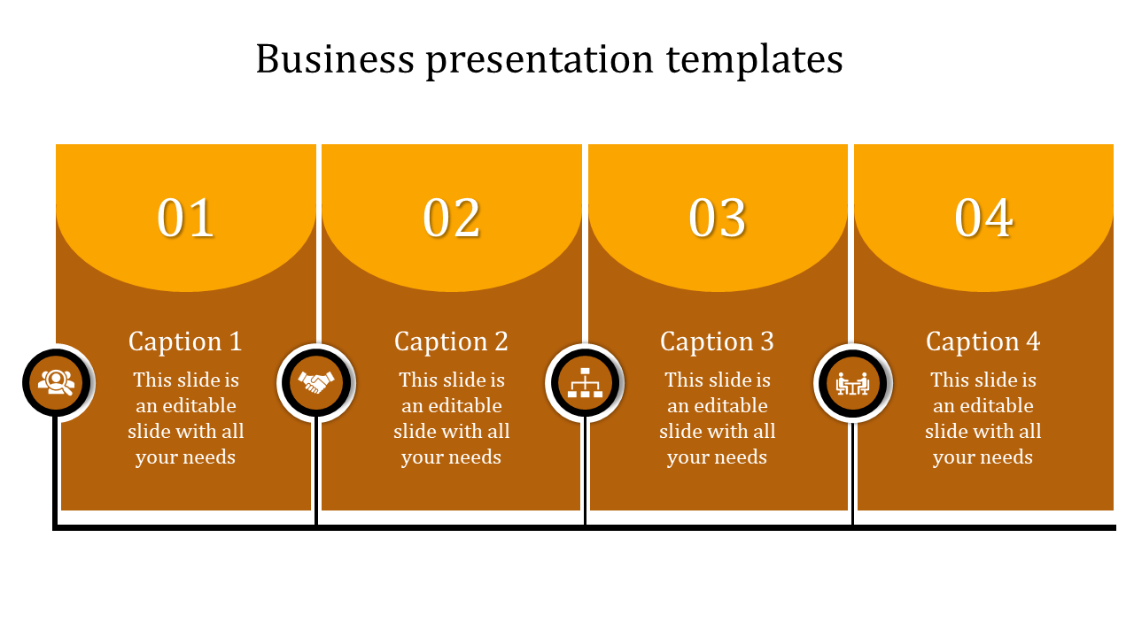 Engaging Business Presentation Templates-Four Node